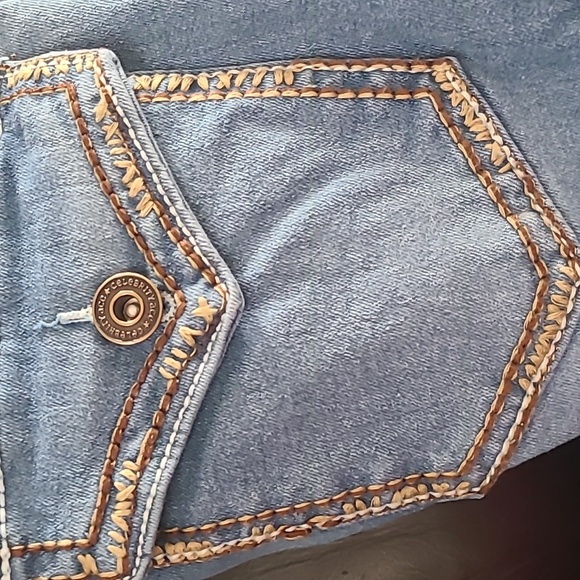 Skinny Embroidered Jeans Junior Size 5/27 29" inseam Mid Rise - Picture 5 of 5